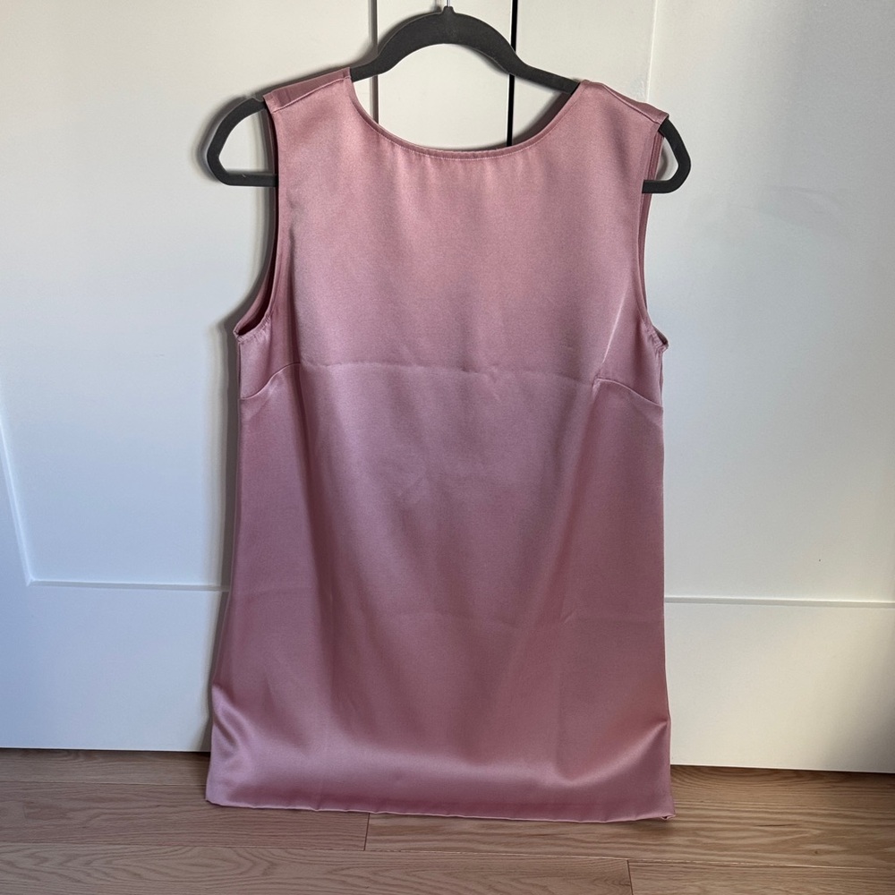 H & M Sleeveless Satin Shell Top in Dusty Rose